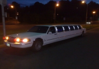 Lincoln limousine the night in Vilnius and Trakai